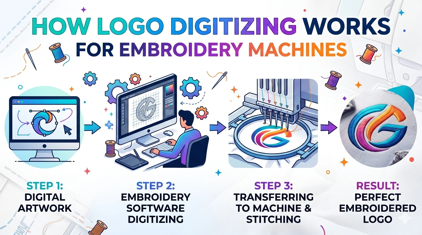 How Logo Digitizing Works for Embroidery Machines