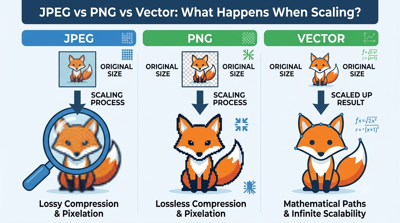 Vector File Differences JPEG vs PNG vs Vector: Image Scaling Explained